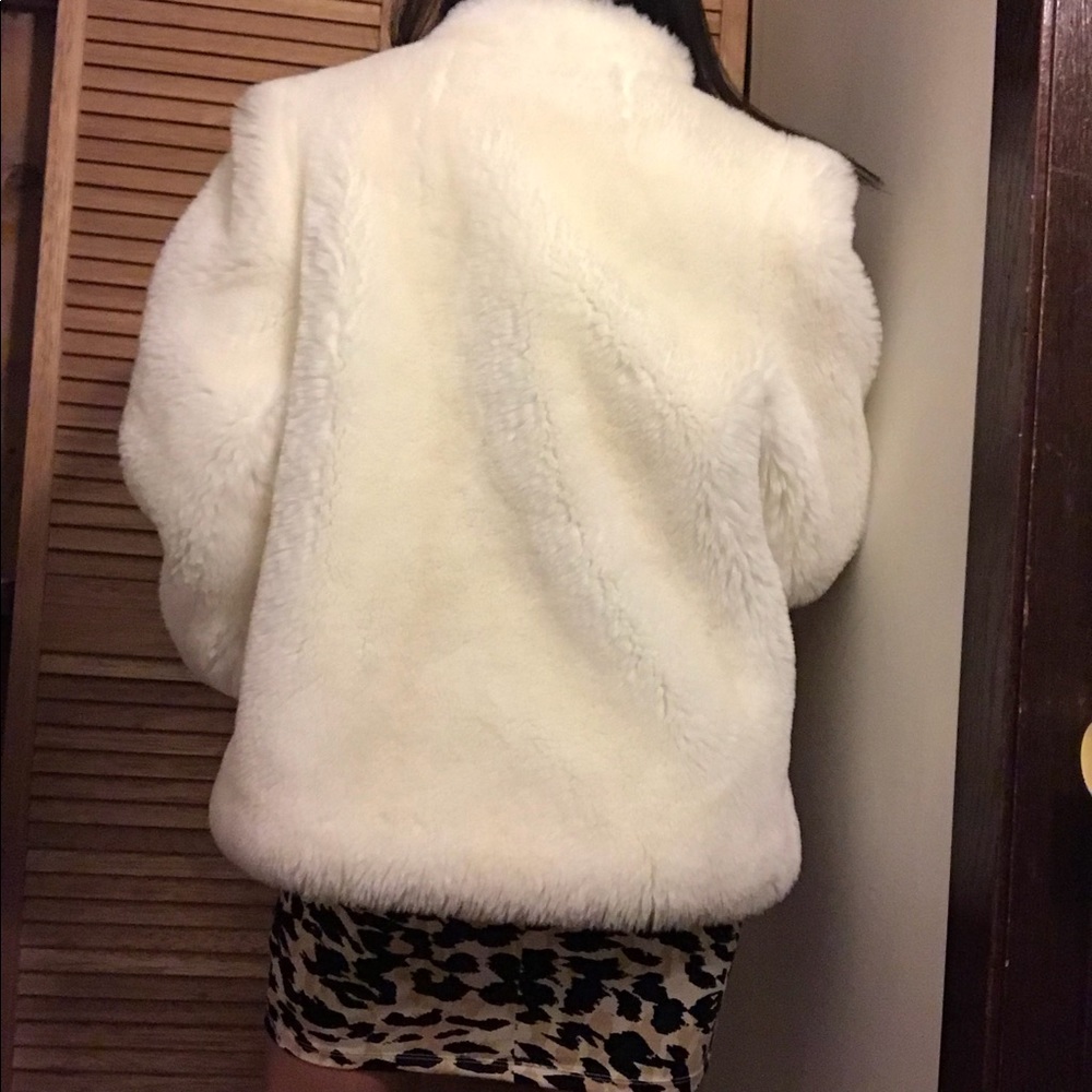 Vintage white faux fur coat